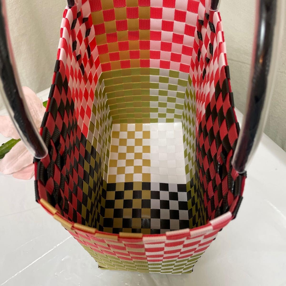 Amazon.co.jp: かごバッグ ハンドメイド PPバンド プラかご No